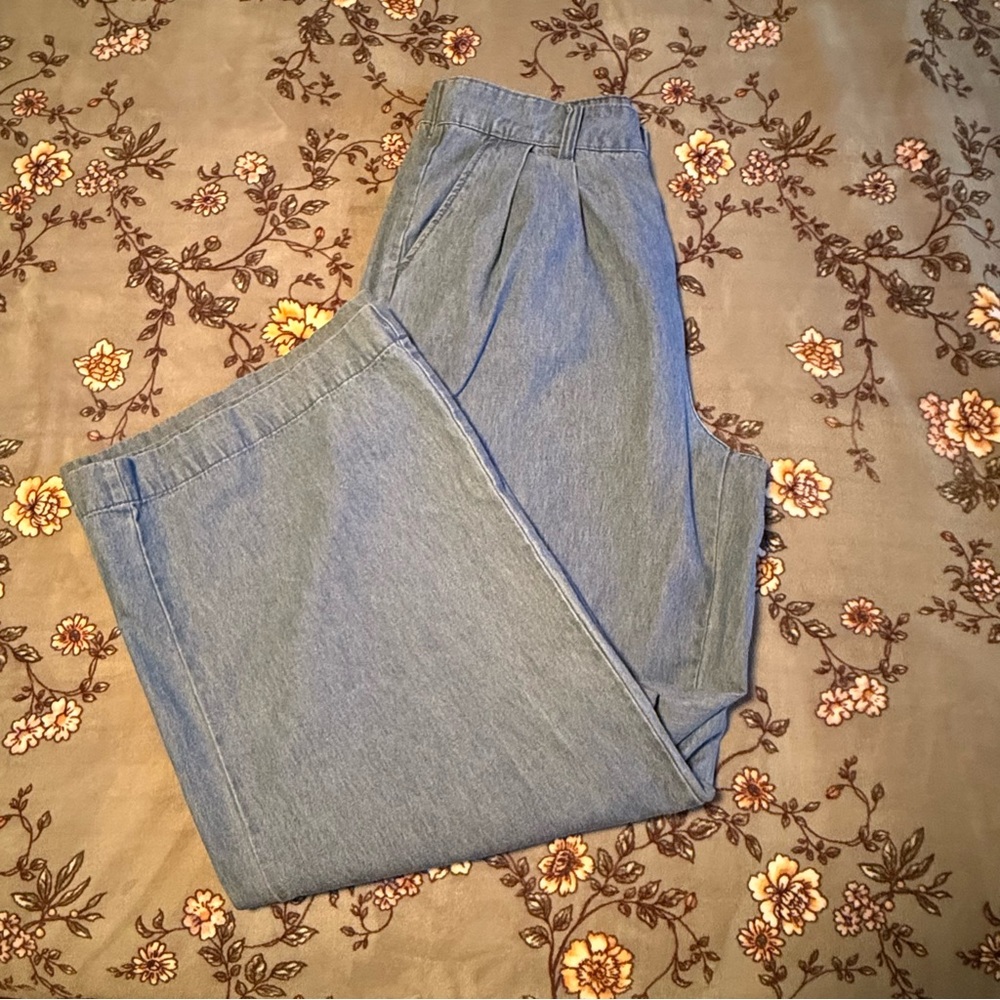 Who What Wear Blue denim wide leg pants